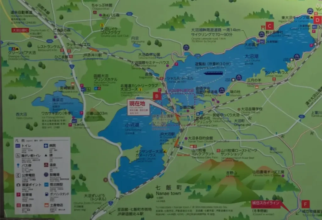 大沼周辺の地図